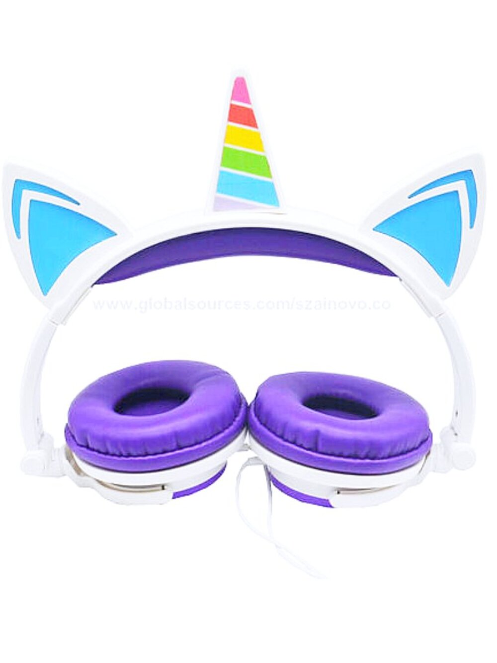 [NEW] UNICORN LED LIGHT UP HEADPHONES COLORFUL VIBRANT GLOWING LONG (5 FT CABLE)